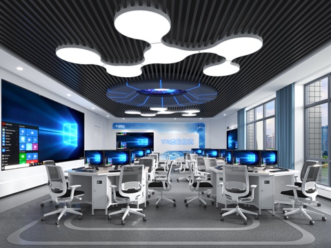  现代虚拟仿真实训室3d模型 