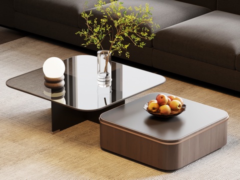  现代意式茶几su模型 