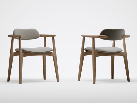  现代新中式餐椅单椅3d模型 