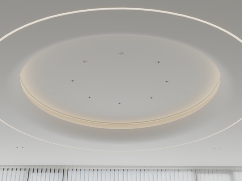  现代圆形天花吊顶3d模型 