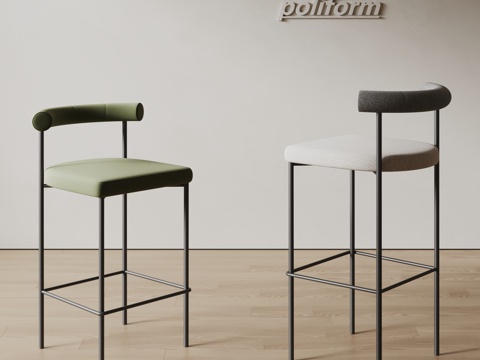 poliform现代吧椅 布艺吧椅 极简吧椅su模型
