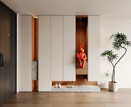  现代定制玄关鞋柜 通顶鞋柜3d模型 