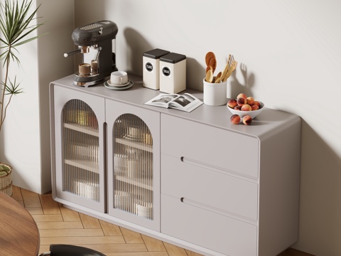  现代餐边柜 餐厅3d模型 