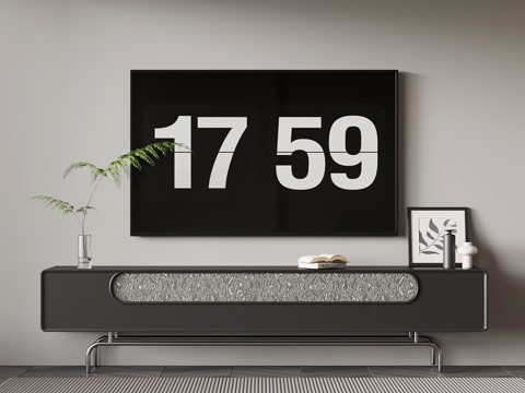 现代意式电视柜su模型