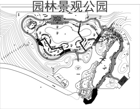 园林景观公园cad施工图