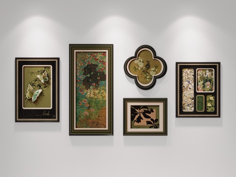  宋氏美学 客厅装饰画组合3d模型 