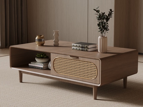  中古风茶几3d模型 