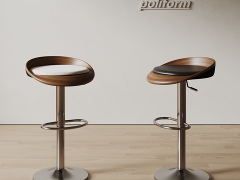  poliform现代吧椅 金属吧椅 实木吧椅 旋转椅3d模型 