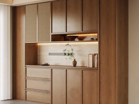  中古风餐边柜3d模型 