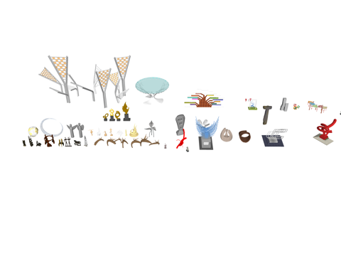  小品 园林 景观 园艺su模型 