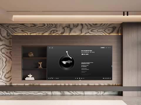  现代意式电视背景墙3d模型 