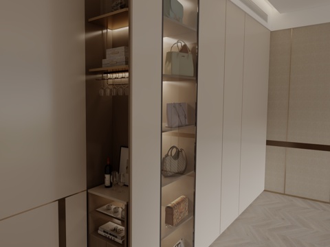  现代卧室衣柜3d模型 