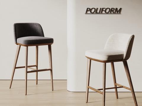 poliform现代吧椅 椅子 实木吧凳 布艺吧椅su模型su模型