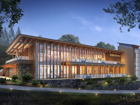 现代游客接待中心 游客服务中心建筑su模型