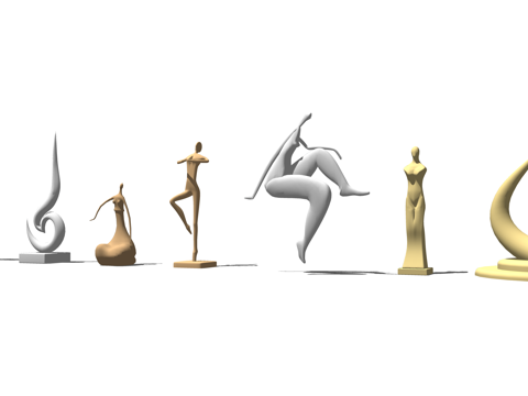  雕塑 廊架 花箱 景石 景观 小品 景墙su模型 