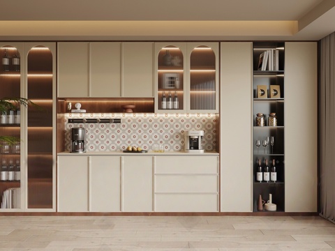  中古风餐边柜3d模型 