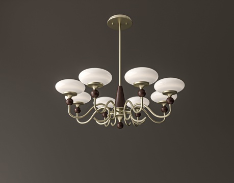  中古风客餐厅吊灯3d模型 