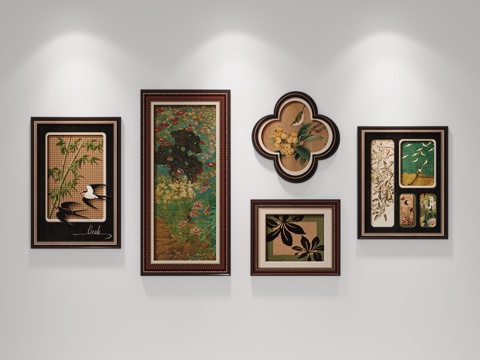  宋氏美学 客厅装饰画组合3d模型 