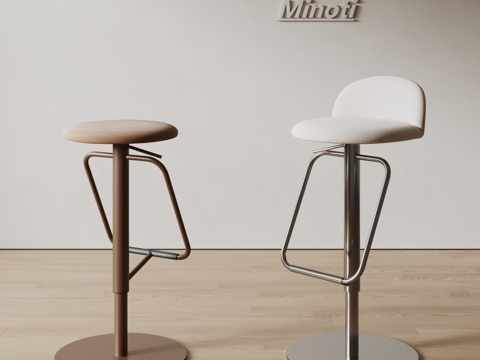  Minotti现代吧椅 椅子 凳子 布艺吧椅 休闲吧椅3d模型 