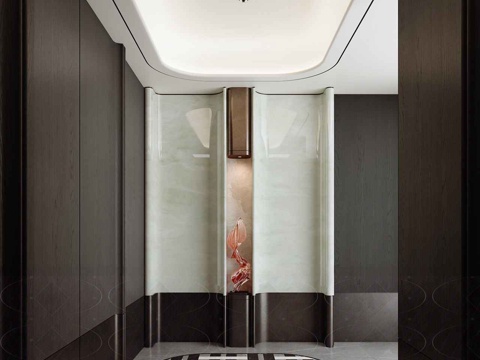  轻奢玄关 门厅 别墅玄关 过道玄关3d模型 