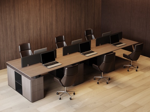 现代意式办公桌椅su模型