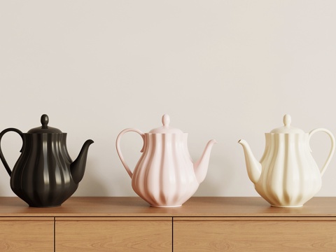  法式奶油茶壶 水壶3d模型 