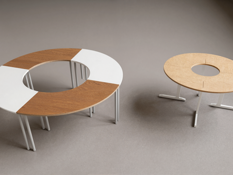 现代圆桌su模型