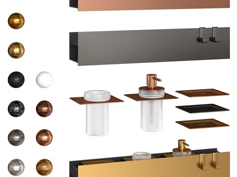  肥皂碟分配器和玻璃3d模型 