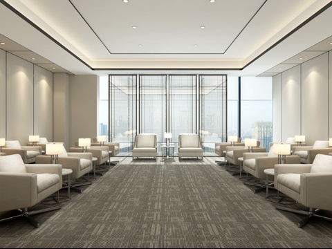 现代办公接待室 会客厅 商务会客厅3d模型 