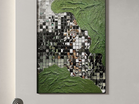  现代，简约，抽象，装饰画3d模型 