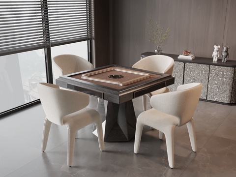  现代意式麻将桌3d模型 