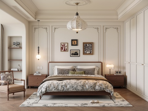  法式中古卧室3d模型 