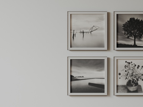  现代极简挂画 抽象装饰画 高端艺术挂画 中古风装饰画 意式肌3d模型 