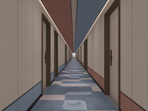  客房走廊过道宿舍走廊汉庭3d模型 