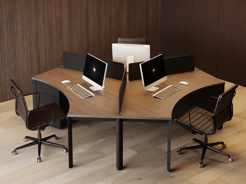 现代意式办公桌椅su模型