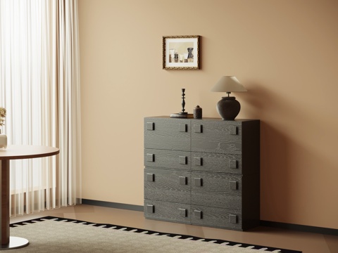  法式复古风玄关柜 边柜3d模型 