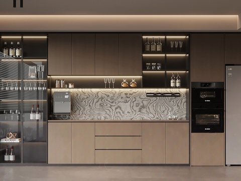  意式餐边柜3d模型 