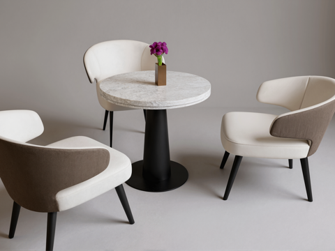 现代休闲桌椅组合su模型