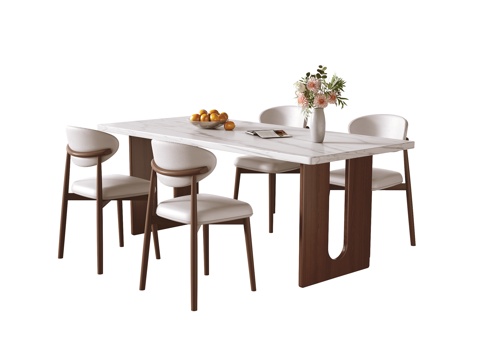 现代餐桌椅su模型