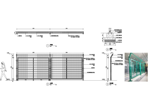  铁丝网护栏cad施工图 