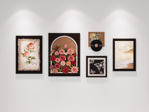  中古风组合画艺境芳踪A3d模型 