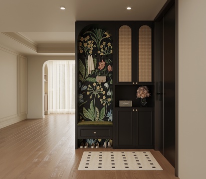  法式复古风鞋柜 入户鞋柜3d模型 