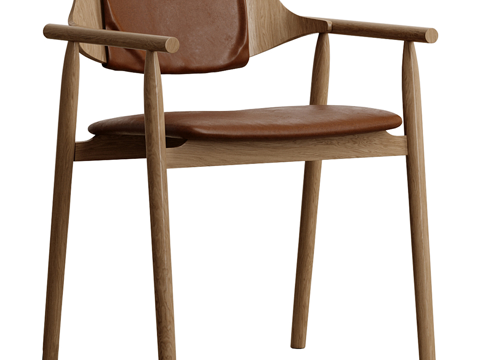  北欧简约单人椅子 单人椅子 简约椅子 休闲椅子 餐厅椅子3d模型 