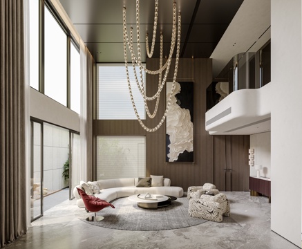  现代地下室 书房 茶室 酒水区3d模型 