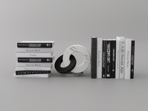 书籍摆件su模型