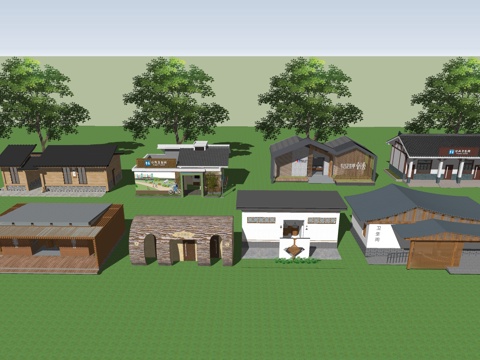 乡村公厕卫生间su模型