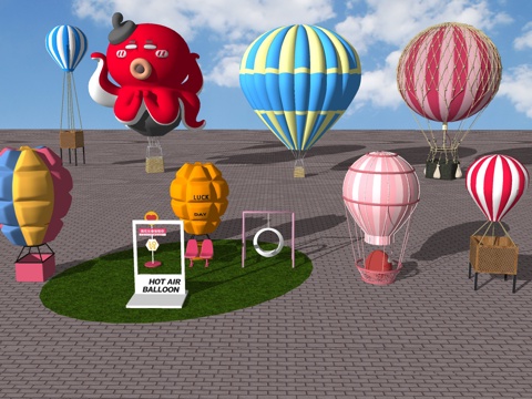  热气球小品su模型 