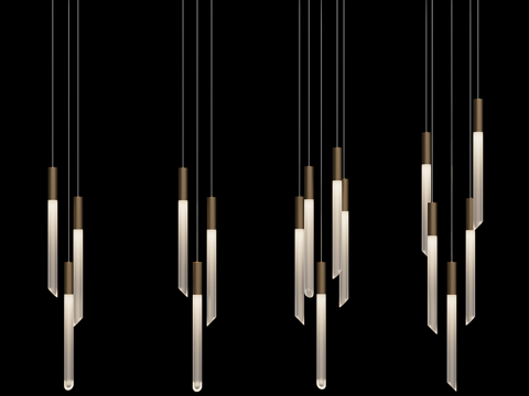  现代简约轻奢吊灯 吊灯 简约吊灯  餐厅吊灯 玻璃吊灯 灯3d模型 