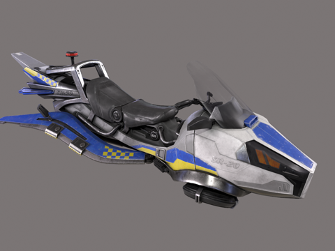  飞行摩托 科幻摩托车 警用摩托 悬浮摩托车 未来摩托车3d模型 