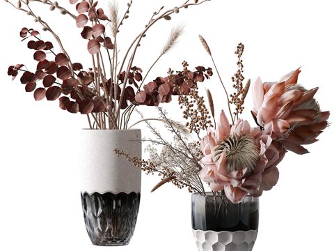  现代花瓶花艺摆件3d模型 